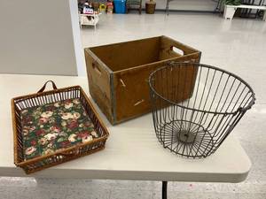 Fruit Basket, Wood Box & Tray