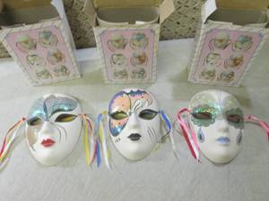 (BSB) 3 Ceramic Masks  Approx 7 Ta...