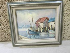 (EC1) Framed Oil Painting Signed Ra...