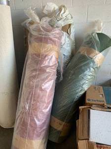 Lot of 4 Rubberized Rolls of Carpet Padding
