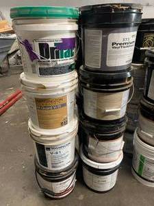 Lot of Eight Miscellaneous Adhesive Buckets (partial)