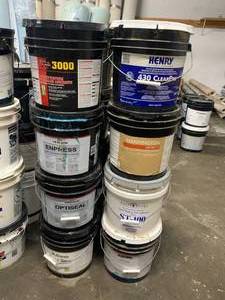 Lot of Eight Miscellaneous Adhesive Buckets (partial)