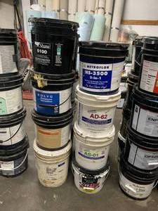 Lot of Eight Miscellaneous Adhesive Buckets (partial)