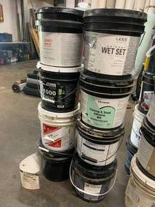 Lot of Eight Miscellaneous Adhesive Buckets (partial)