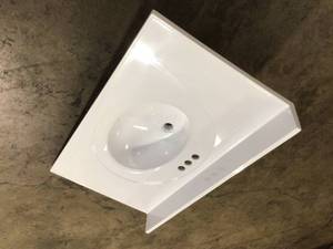Design House 37 in. Cultured Marble Vanity Top in Solid White with Basin see pictures