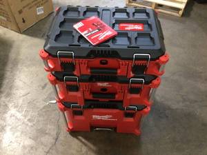 Milwaukee Packout Storage 3 pc Set - Review all pictures  May Contain Missing Pcs -