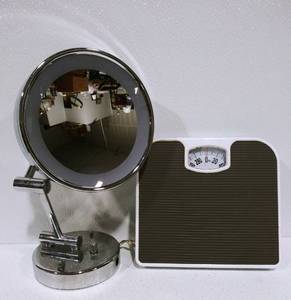 Wall Mount Magnifying Mirror and Scale