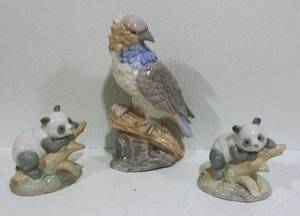 Panda and Bird Figurines