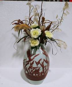 Large Vase with Artificial Flowers