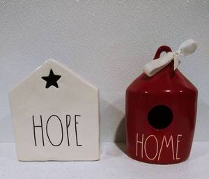 Ceramic Tea Light Candle Holder and Home Birdhouse