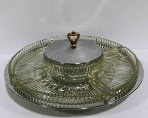 Vintage Kromex Lazy Susan Divided Serving Tray