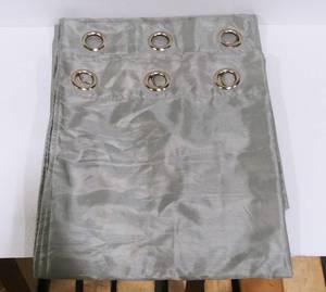2 Gray Silver Blackout Curtain Panels
