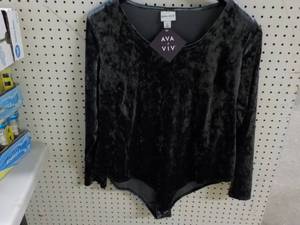 Ava Viv Black Velvety Body Suit si...
