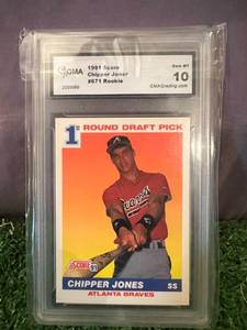 lot 19 image: Chipper Jones 1991 Score RC GMA Graded 10