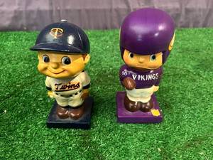 lot 38 image: 1960s Twins & Vikings Bobble Heads