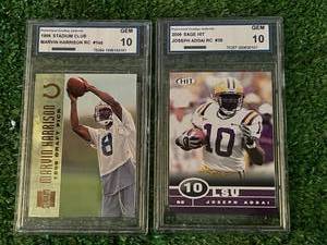 lot 52 image: Marvin Harrison & Joseph Adai Gem 10 PGA Graded Cards