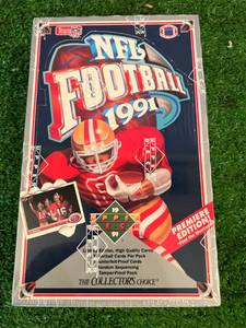 lot 104 image: 1991 UD Football Factory Sealed Box