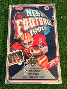 lot 105 image: 1991 UD Football Factory Sealed Box