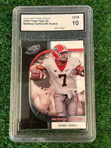 lot 110 image: 2009 Press Pass SE Matthew Stafford RC PGA GEM 10