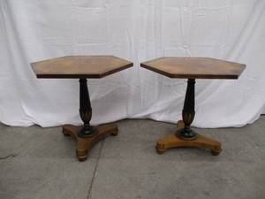 Pair of matching octagon shaped side tables.