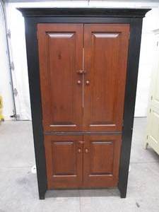 Wood Cabinet with 3 adjustable shelves and opening inside back.