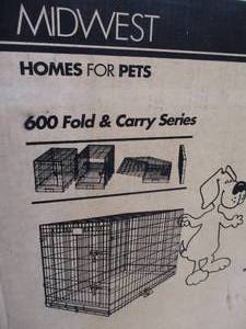 Fold & Carry Metal Pet Cage in box. Midwest Model 606