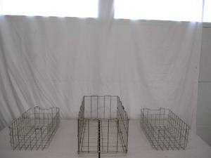 Lot of 3 Vintage Metal Wire Freezer Baskets