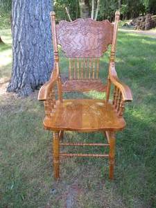 1- Oak Dining Room Arm Chair. Country Style