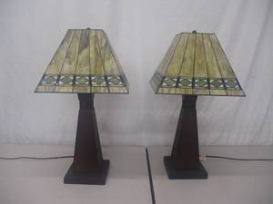 Pair of Mission Style Table Top Lamps