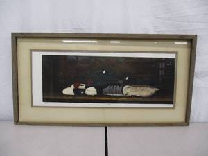 Framed Art Print. The Fakes signed by Bob Timberlake. Deco Ducks.