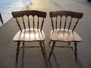 Pair of wood chairs