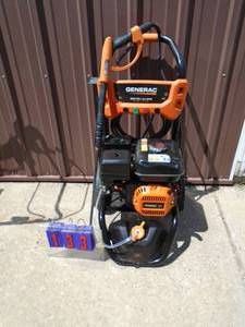 Generac 2900 psi pressure washer with hose & wand. Good used condition. Tested & works. As shown.
