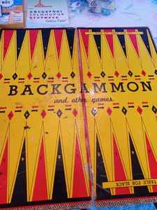 lot 58 image: Games, Puzzles, Flash Cards and Childrens Book including a Vintage Checker BoardBackgammon Board and More
