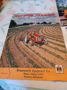 lot 62 image: Vintage Farm Items Spring 1962 Edition of Tractor Farming by International Harvester and Braunworth Equipment