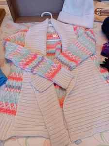 lot 66 image: Girls and Womens Winter Accessories Cat & Jack 65X Sweater, Pair of Blue Thinsulate Ear Muffs, Headband,