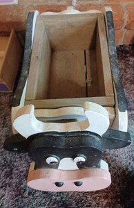 lot 96 image: Two Home-Made Holstein Wooden Cow Planters