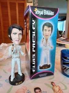 lot 115 image: Royal Bobbles Limited Edition Bobbleheads Elvis Presley with Original Box, 8.5-inches tall, 4 Ever Cool Coffee Cup