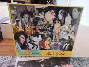 lot 121 image: Hoyle 1000 Piece Elvis Presley Puzzle - Glued Together for Framing