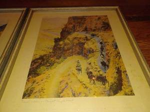 lot 186 image: Pair of Vintage Framed Southwest United States Photographs Jacobs Ladder on Bright Angel Trail and Colorado River at the End of