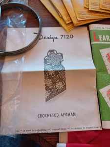 lot 207 image: Lot of Quilting, Sewing, Embroidery and Crocheting Items Lots of Material, Patterns, Bag of Angel Hair, New Thread, Dress Patterns
