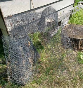 lot 246 image: Five Assorted Rolls of Chicken Wire and One Partial Roll of Garden Wire