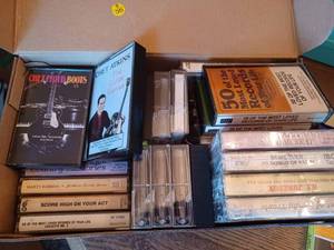 lot 320 image: More than 40 Cassette Tapes of Country, 50s, 60s, and Polka Music, Johann Straus Jr., 8-Metal Coasters, and Serving Tray