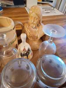 lot 331 image: Ceramic Bust of Jesus, Grandfather and Ducks Coffee Mug, Mothers Coffee Cup, Souvenir Creamer from Italy,