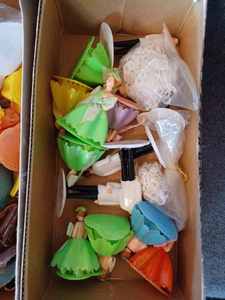lot 385 image: Two Shoe Boxes and a Cigar Box Full of Cake Toppers and Cake Decorating Items