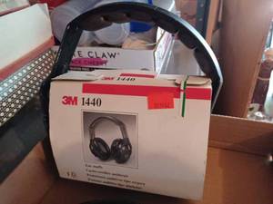 lot 388 image: 10-feet of Water Resistant 30-Amp 125-Volt Electric Cord, New Pair of 3M 1440 Ear Muffs, and a Piece of New Garage Door