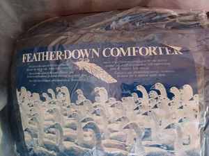 lot 392 image: Pair of Feather Pillows and a Down Comforter