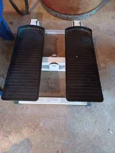 lot 537 image: Stair Exerciser or Sitting and a Blue Wooden Step Stool, 15-inches wide by 8.5-inches deep by 11-inches tall