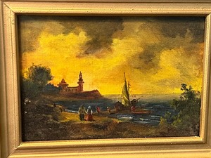 lot 9 image: Small Vintage Oil on Canvas