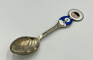 lot 57 image: 1969 Michelsen Greenlander Eskimo Gold Gilt Sterling Silver Guilloche Enamel Spoon