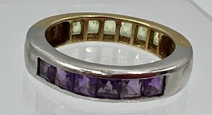 lot 93 image: Citrine and Amethyst 14k Band Ring